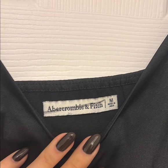 Abercrombie Black Satin Lace Trim Cami Top - Picture 3 of 3